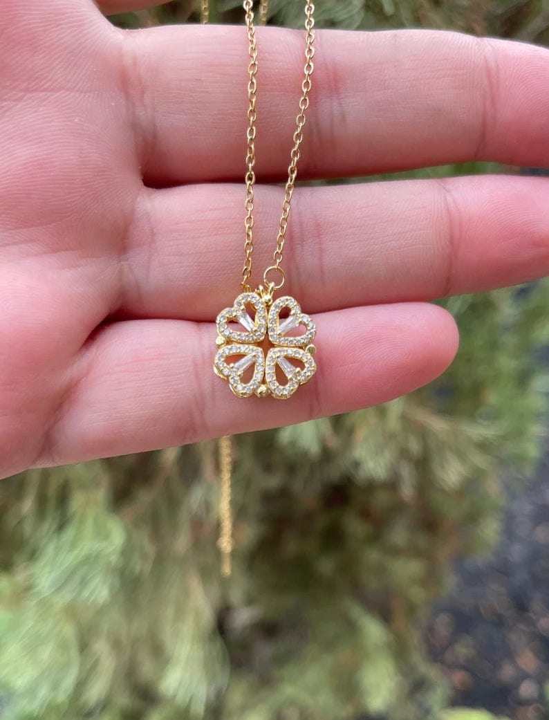 Lively® Colliers Pack de 2 Collier en forme de cœur à quatre feuilles | Lively®